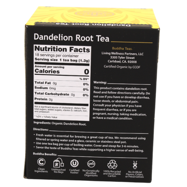 Buddha Dandelion Root Tea Organic 18ct Supply