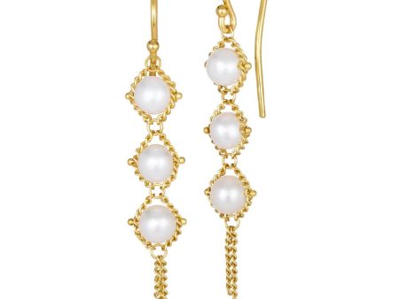 Pearl Textile Trio Earrings Online Sale