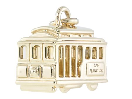 Small Gold Cable Car Charm on Sale