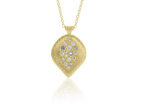 Aquamarine & Diamond Pendulum Pendant Necklace Hot on Sale