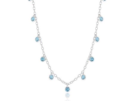 Swiss Blue Topaz Dewdrops Necklace Sale