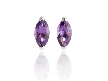 Amethyst Marquis Stud Earrings Online Hot Sale