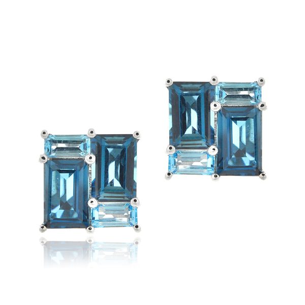 Blue Topaz Mosaic Earrings Discount